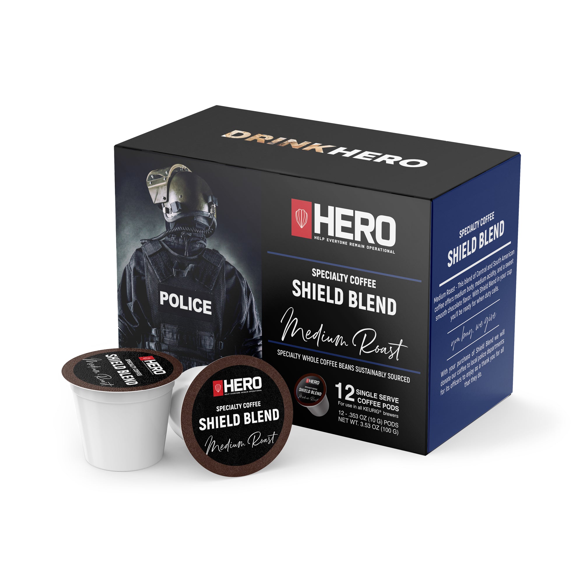 HERO Shield Blend Medium Roast Coffee Pods