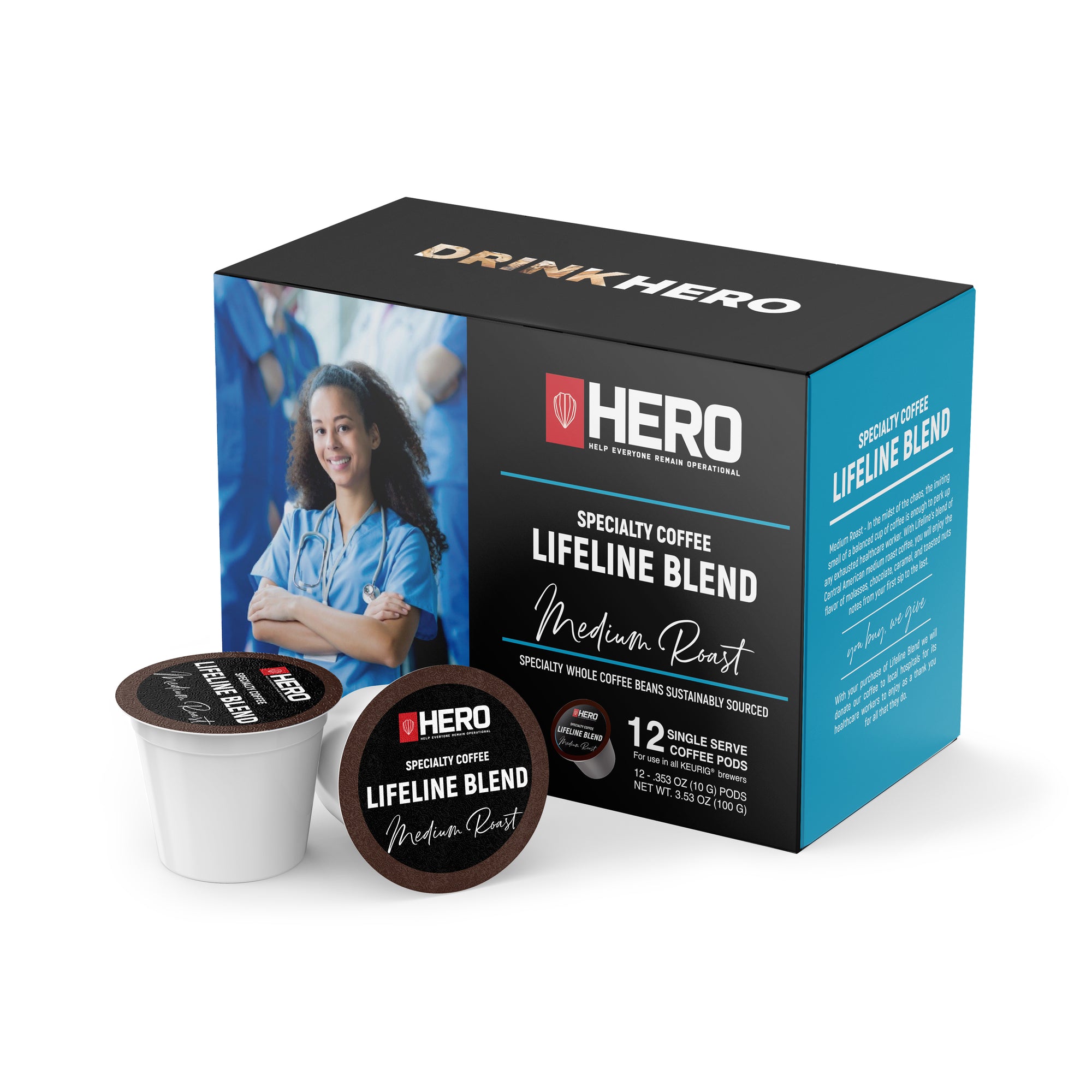 HERO Lifeline Blend Medium Roast Coffee Pods